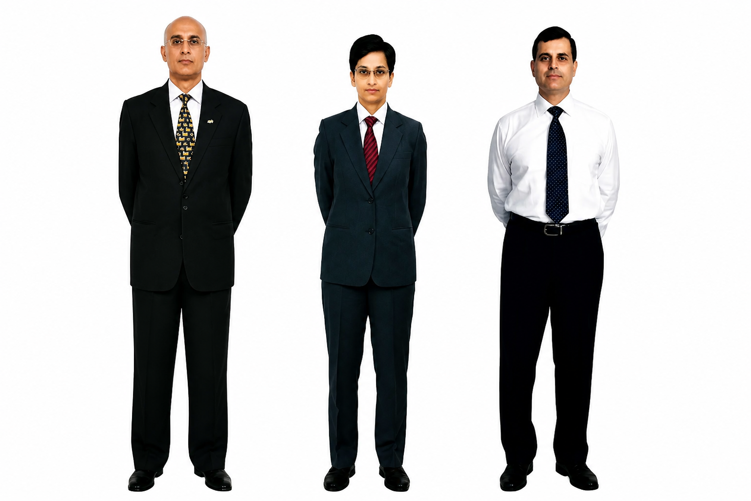 Group in appropriate business attire