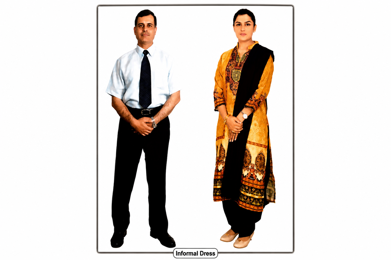 Person in appropriate informal clothing